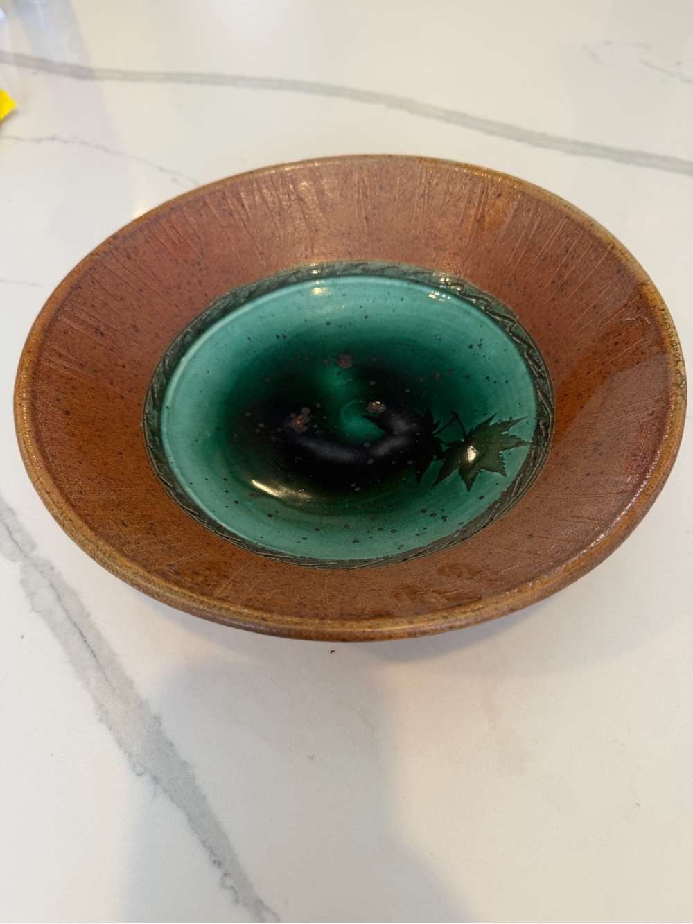 Handmade Ceramic Bowl with Teal Glaze
